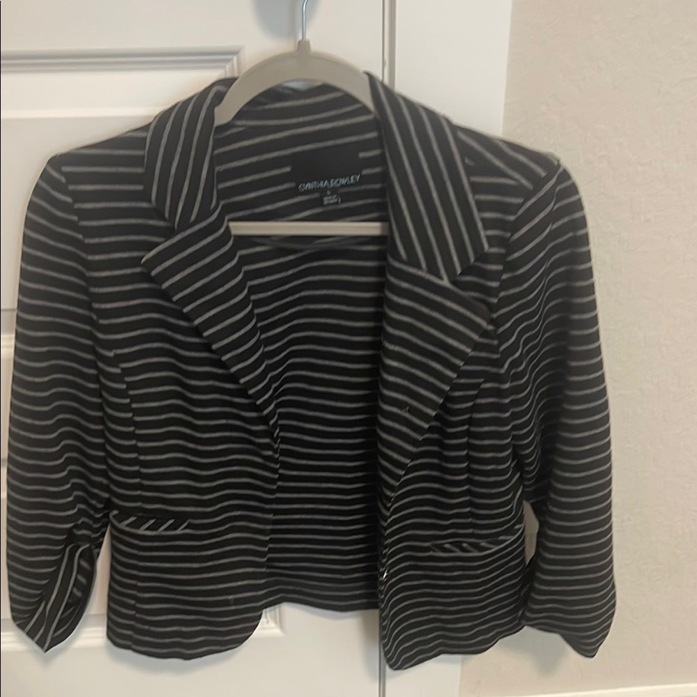 Cynthia Rowley Black and White Striped Women's Blazer